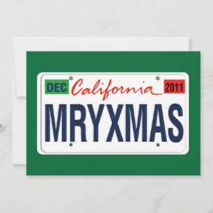 Kalifornien License Plate God jul 2011 Inbjudningar