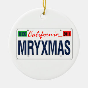 Kalifornien License Plate God jul 2011 Julgransprydnad Keramik