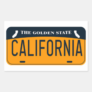 Kalifornien License Plate, The Golden State Rektangulärt Klistermärke