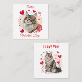 Kalifornien 💖 Maine Coon Älskare Valentine Cards  Anteckningskort