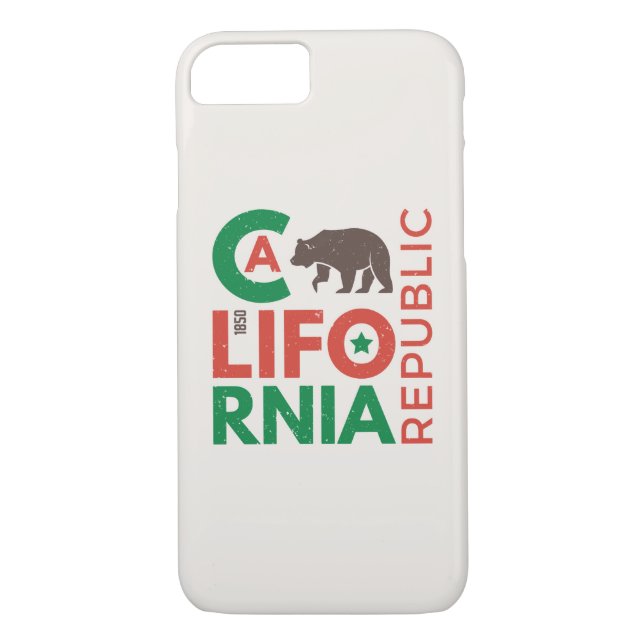 Kalifornien med Grizzly Bear Logotyp Case-Mate iPhone Skal (Baksida)