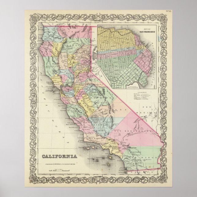 Kalifornien med San Francisco Poster (Framsidan)
