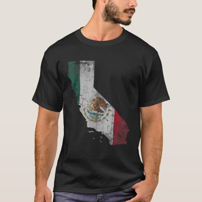 Kalifornien Mexikanska Flagga T Shirt (Framsida)