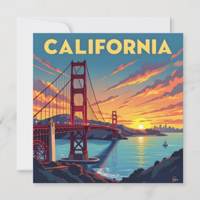 Kalifornien Minnessak | Golden Gate Bridge Tomt ko Julkort (Framsida)