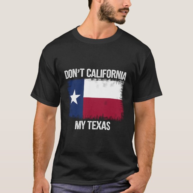 Kalifornien, mitt Texas Shirt Texasflag Retro T Shirt (Framsida)