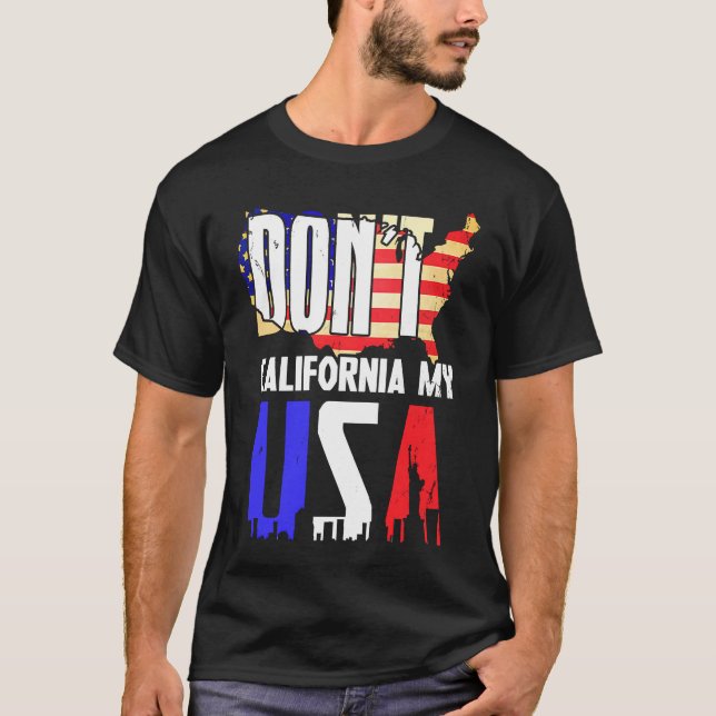 Kalifornien My USA flagga American T Shirt (Framsida)