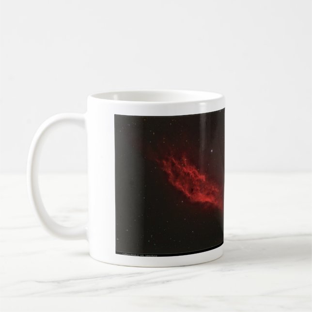 Kalifornien Nebula NGC 1499 med Pleiades Kaffemugg (Vänster)