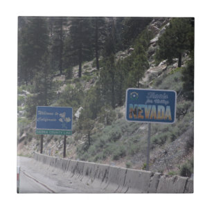 Kalifornien - Nevada Gräns Kakelplatta