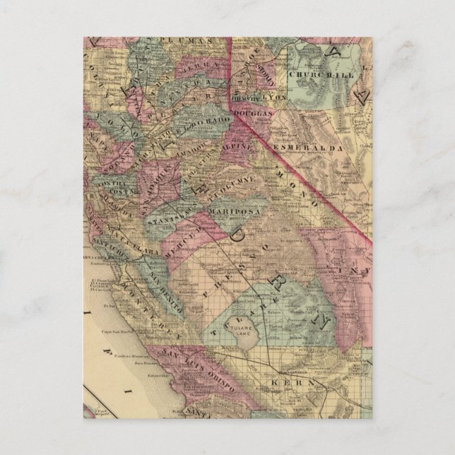 Kalifornien, Nevada Vykort (Framsida)