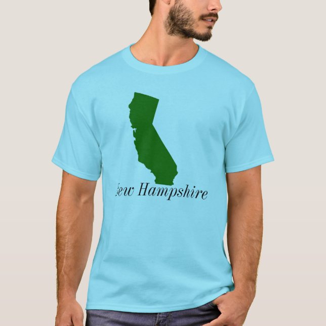 Kalifornien New Hampshire Tee Shirt (Framsida)