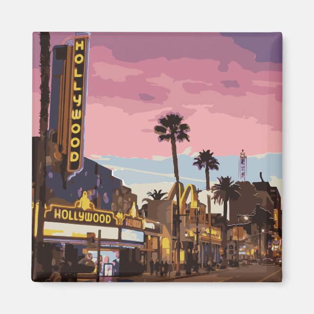 Kalifornien night klubb lila los angeles magnet (Framsidan)