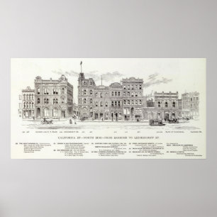 Kalifornien norrsida Sansome och Leidesdorff Poster