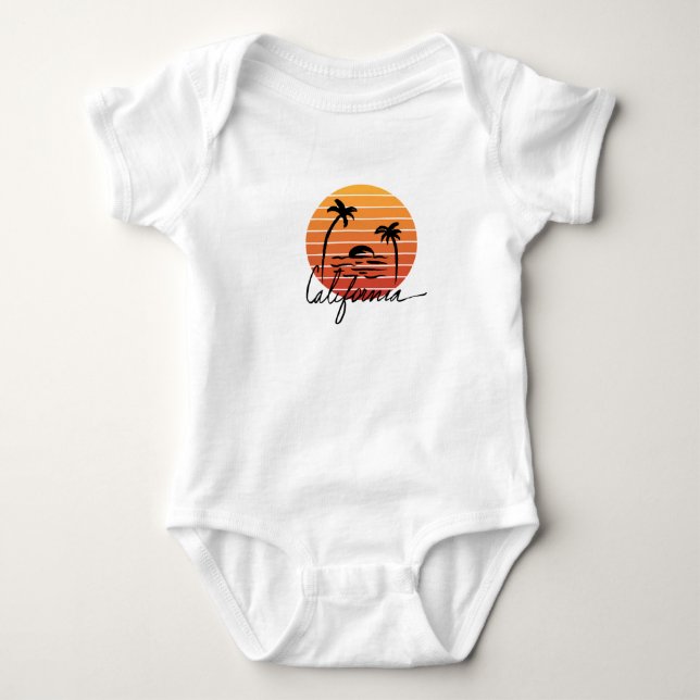 Kalifornien och retrovintage sunset t shirt (Framsida)