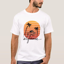 Kalifornien och retrovintage sunset t shirt