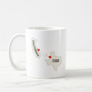 Kalifornien och Texas långdistans- förhållanden Kaffemugg