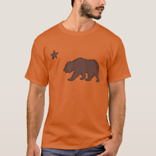 Kalifornien orange brun björn, flagga T. T-shirt