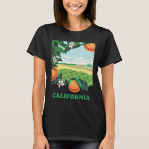 Kalifornien Orange Grove Solig Grön Resa T Shirt