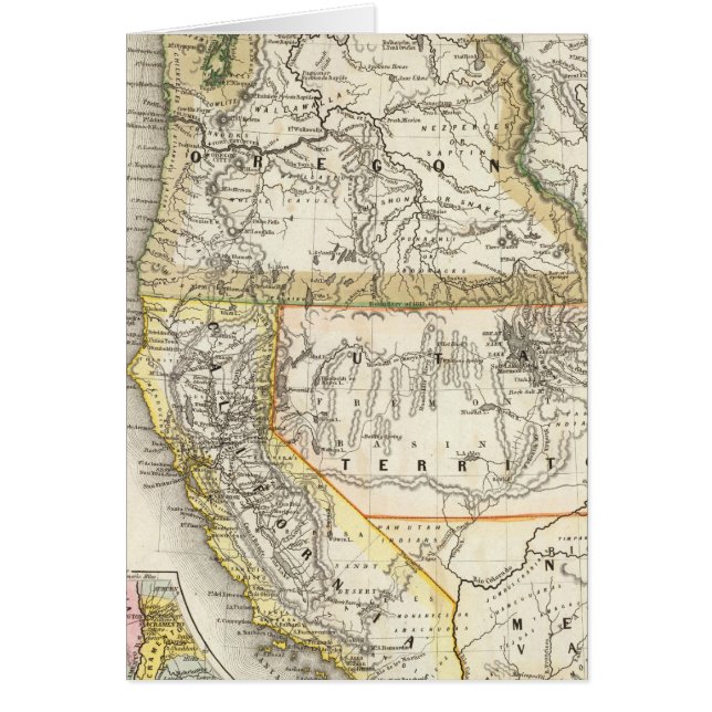 Kalifornien, Oregon, Utah Hälsningskort (Framsidan)