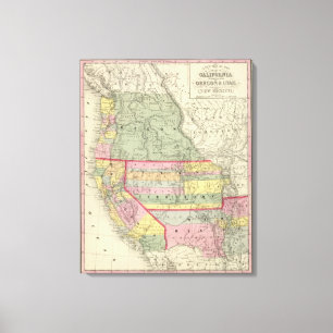 Kalifornien Oregon, Utah som är ny - mexico 3 Canvastryck