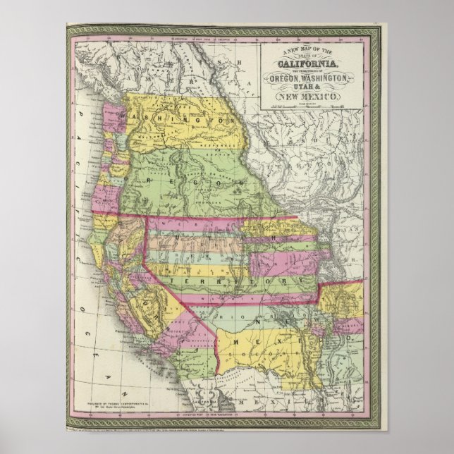 Kalifornien, Oregon, Washington, Utah, New mexico  Poster (Framsidan)