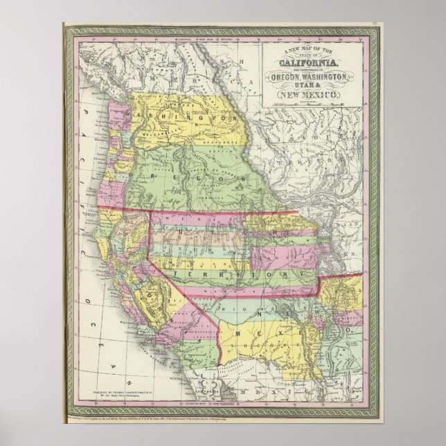 Kalifornien, Oregon, Washington, Utah, New mexico  Poster (Framsidan)