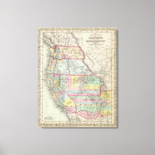 Kalifornien Oregon, Washington, Utah som är ny - Canvastryck