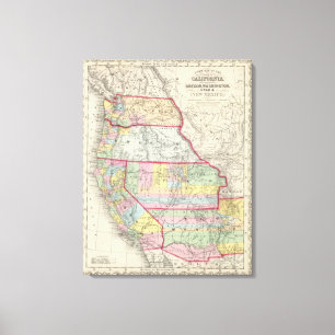 Kalifornien Oregon, Washington, Utah som är ny - Canvastryck