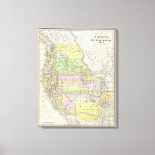Kalifornien Oregon, Washington, Utah som är ny - Canvastryck