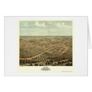 Kalifornien panorama- karta för MO - 1869 Hälsningskort