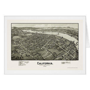 Kalifornien panorama- karta för PA - 1902 Hälsningskort