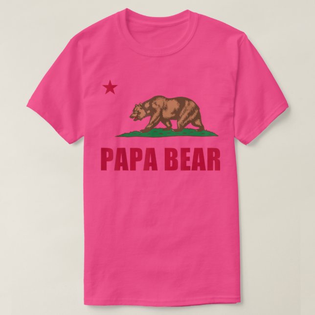 Kalifornien Pappa Bear Pappa Fars dag Gift T Shirt (Design framsida)