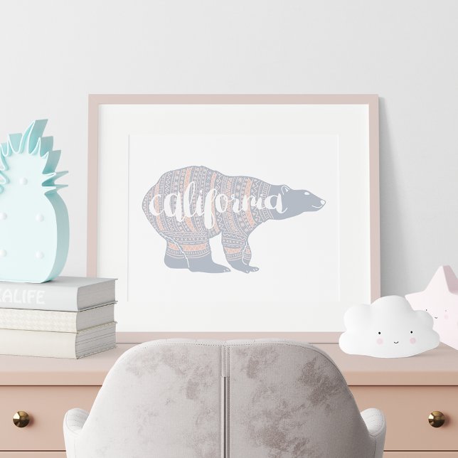 Kalifornien Pastel Winter Bear Skriv ut Poster (Skapare uppladdad)