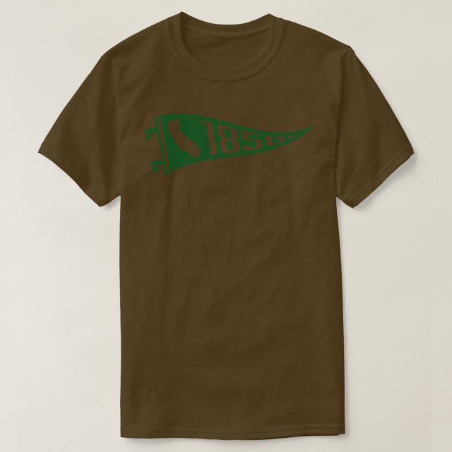 Kalifornien Pennant 1850-Grönt T Shirt (Design framsida)