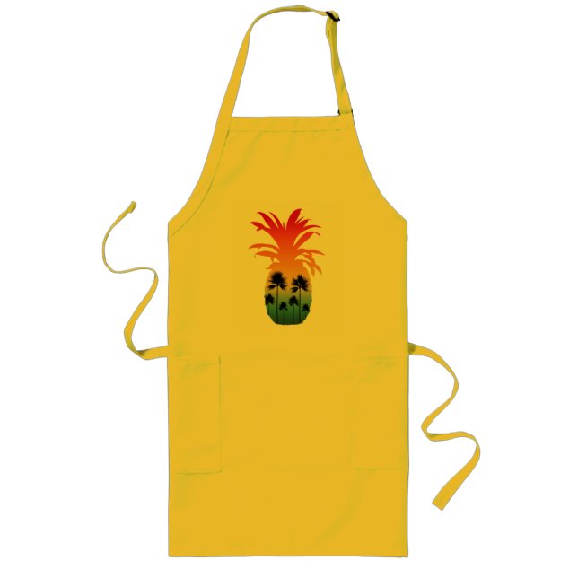 KALIFORNIEN PINEAPPLE SOLNEDGÅNG PALMER  LÅNGT FÖRKLÄDE (Framsidan)