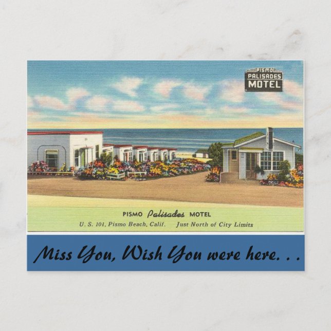 Kalifornien, Pismo Palisades Motel Vykort (Framsida)