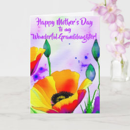 Kalifornien Poppies Granddotter Mors dag Kort