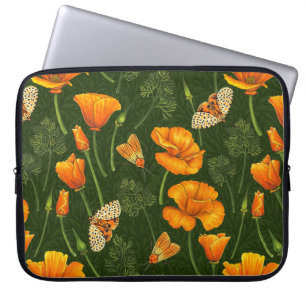 Kalifornien-poppies och muddar på benvit 2 laptop fodral