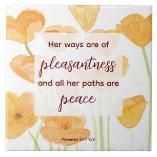 Kalifornien Poppies Scripture Proverbs Bible Kakelplatta