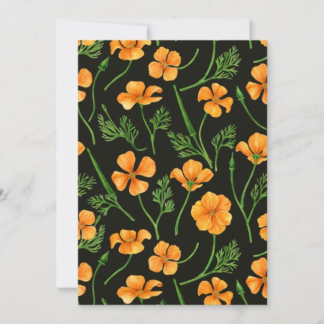 Kalifornien poppies, sommartidblommor, orange wirt (Framsida)