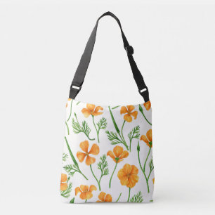 Kalifornien poppies, sommartidblommor, orange wirt axelväska