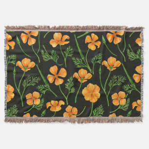 Kalifornien poppies, sommartidblommor, orange wirt filt