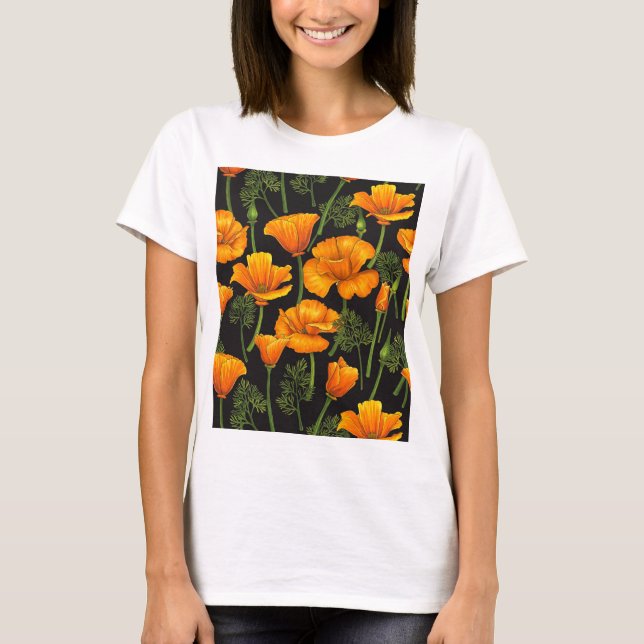 Kalifornien poppies T-Shirt (Framsida)