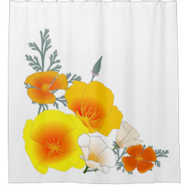 Kalifornien Poppy Bouquet (hörn) Shower Curtain