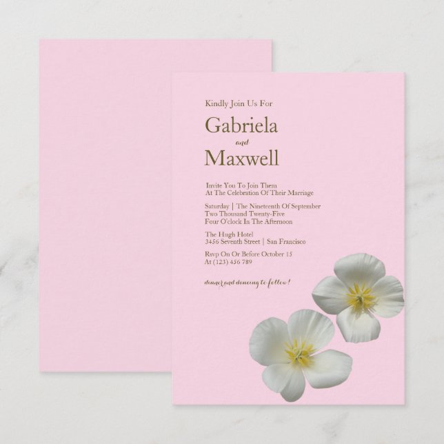 Kalifornien Poppy Bröllop Inbjudningar (Fram/baksida)