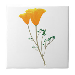 Kalifornien Poppy Ceramic Tile Kakelplatta