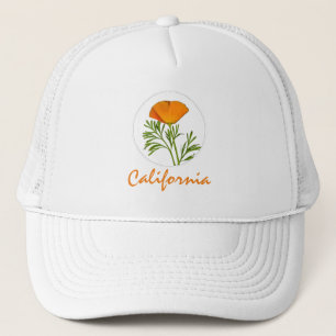 Kalifornien Poppy in a Circle, "California" Text Keps