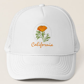 Kalifornien Poppy in a Circle, "California" Text Keps