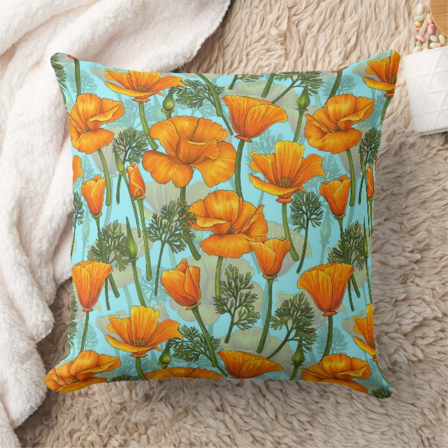 Kalifornien poppy kudde (Filt)