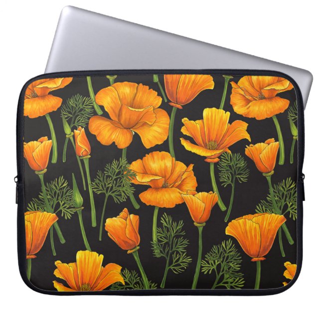 Kalifornien poppy laptop fodral (Framsidan)