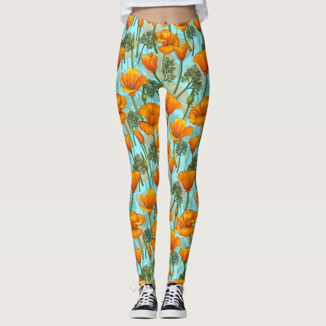 Kalifornien poppy leggings (Framsida)